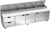 DPD119HC-2 | 119" Two Drawer Three Door Pizza Prep Table
