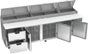 DPD119HC-2 | 119" Two Drawer Three Door Pizza Prep Table