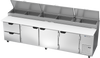 DPD119HC-2 | 119" Two Drawer Three Door Pizza Prep Table