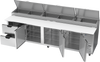 DPD119HC-2 | 119" Two Drawer Three Door Pizza Prep Table