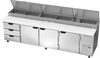 DPD119HC-3 | 119" Three Drawer Three Door Pizza Prep Table