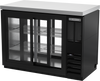 BB48HC-1-GS-F-PT-B-27 | 48" Sliding Glass Doors Food Rated Pass-thru Back Bar in Black with SS Top