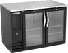 BB48HC-FG-B | 48" Glass Doors Food Rated Back Bar in Black