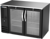 BB48HC-FG-B | 48" Glass Doors Food Rated Back Bar in Black