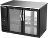 BB48HC-FG-PT-B | 48" Glass Doors Food Rated Pass-thru Back Bar in Black