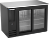 BB48HC-F-GS-B | 48" Sliding Glass Doors Food Rated Back Bar in Black