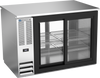 BB48HC-GS-F-PT-S | 48" Sliding Glass Doors Food Rated Pass-thru Back Bar in Stainless Steel BB48HC-GS-F-PT-S | 48" Sliding Glass Doors Food Rated Pass-thru Back Bar in Stainless Steel