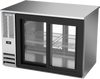 BB48HC-GS-F-PT-S | 48" Sliding Glass Doors Food Rated Pass-thru Back Bar in Stainless Steel