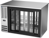 BB48HC-GS-F-PT-S | 48" Sliding Glass Doors Food Rated Pass-thru Back Bar in Stainless Steel