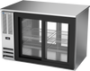 BB48HC-GS-PT-S | 48" Sliding Glass Doors Pass-thru Back Bar in Stainless Steel