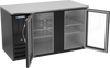 BB58HC-FG-B | 58" Glass Doors Food Rated Back Bar in Black BB58HC-FG-B | 58" Glass Doors Food Rated Back Bar in Black