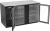 BB58HC-FG-B | 58" Glass Doors Food Rated Back Bar in Black
