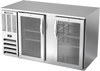 BB58HC-FG-S | 58" Glass Doors Food Rated Back Bar in Stainless Steel
