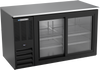 BB58HC-F-GS-B | 58" Sliding Glass Doors Food Rated Back Bar in Black