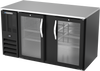 BB58HC-G-B | 58" Glass Doors Back Bar in Black