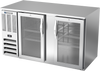 BB58HC-G-S | 58" Glass Doors Back Bar in Stainless Steel