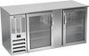 BB68HC-FG-S | 68" Glass Doors Food Rated Back Bar in Stainless Steel