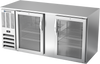 BB68HC-G-S | 68" Glass Doors Back Bar in Stainless Steel