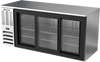 BB72HC-F-GS-S | 72" Sliding Glass Doors Food Rated Back Bar in Stainless Steel
