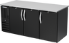 BB72HC-F-PT-B | 72" Solid Doors Food Rated Pass-thru Back Bar in Black