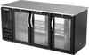 BB72HC-G-PT-B | 72" Glass Doors Pass-thru Back Bar in Black