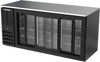 BB72HC-GS-B | 72" Sliding Glass Doors Back Bar in Black