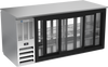 BB72HC-GS-PT-S | 72" Sliding Glass Doors Pass-thru Back Bar in Stainless Steel