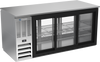BB72HC-GS-PT-S | 72" Sliding Glass Doors Pass-thru Back Bar in Stainless Steel