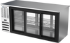 BB72HC-GS-PT-S | 72" Sliding Glass Doors Pass-thru Back Bar in Stainless Steel