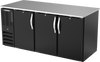 BB72HC-PT-B | 72" Solid Doors Pass-thru Back Bar in Black