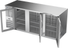 BB78HC-FG-S | 78" Glass Doors Food Rated Back Bar in Stainless Steel