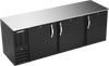 BB94HC-F-B | 94" Solid Doors Food Rated Back Bar in Black