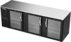 BB94HC-FG-B | 94" Glass Doors Food Rated Back Bar in Black BB94HC-FG-B | 94" Glass Doors Food Rated Back Bar in Black