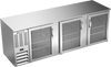 BB94HC-FG-S | 94" Glass Doors Food Rated Back Bar in Stainless Steel BB94HC-FG-S | 94" Glass Doors Food Rated Back Bar in Stainless Steel