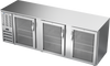 BB94HC-FG-S | 94" Glass Doors Food Rated Back Bar in Stainless Steel BB94HC-FG-S | 94" Glass Doors Food Rated Back Bar in Stainless Steel
