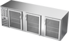 BB94HC-FG-S | 94" Glass Doors Food Rated Back Bar in Stainless Steel