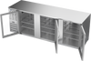 BB94HC-FG-S | 94" Glass Doors Food Rated Back Bar in Stainless Steel