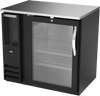 BBN36HC-FG-B | 36" Narrow Depth Glass Door Food Rated Back Bar in Black