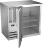 BBN36HC-FG-S | 36" Narrow Depth Glass Door Food Rated Back Bar in Stainless Steel