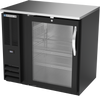 BBN36HC-G-B | 36" Narrow Depth Glass Door Back Bar in Black BBN36HC-G-B | 36" Narrow Depth Glass Door Back Bar in Black