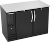 BBN48HC-F-B | 48" Narrow Depth Solid Doors Food Rated Back Bar in Black