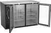 BBN48HC-FG-B | 48" Narrow Depth Glass Doors Food Rated Back Bar in Black