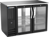 BBN48HC-FG-PT-B | 48" Narrow Depth Glass Doors Food Rated Pass-thru Back Bar in Black