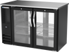 BBN48HC-FG-PT-B | 48" Narrow Depth Glass Doors Food Rated Pass-thru Back Bar in Black