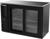 BBN48HC-F-GS-B | 48" Narrow Depth Sliding Glass Doors Food Rated Back Bar in Black