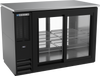 BBN48HC-F-GS-PT-B | 48" Narrow Depth Sliding Glass Doors Pass-thru Back Bar in Black BBN48HC-F-GS-PT-B | 48" Narrow Depth Sliding Glass Doors Pass-thru Back Bar in Black