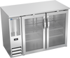BBN48HC-G-S | 48" Narrow Depth Glass Doors Back Bar in Stainless Steel