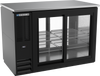 BBN48HC-GS-PT-B | 48" Narrow Depth Sliding Glass Doors Food Rated Pass-thru Back Bar in Black BBN48HC-GS-PT-B | 48" Narrow Depth Sliding Glass Doors Food Rated Pass-thru Back Bar in Black