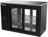 BBN48HC-GS-PT-B | 48" Narrow Depth Sliding Glass Doors Food Rated Pass-thru Back Bar in Black