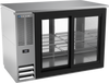 BBN48HC-GS-PT-S | 48" Narrow Depth Sliding Glass Doors Food Rated Pass-thru Back Bar in Stainless Steel